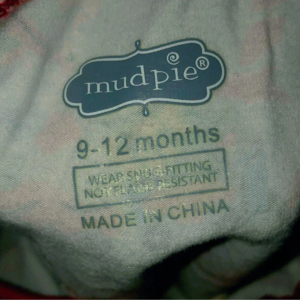 Mud Pie Christmas North Pole Pajamas 9-12 months Train Toy